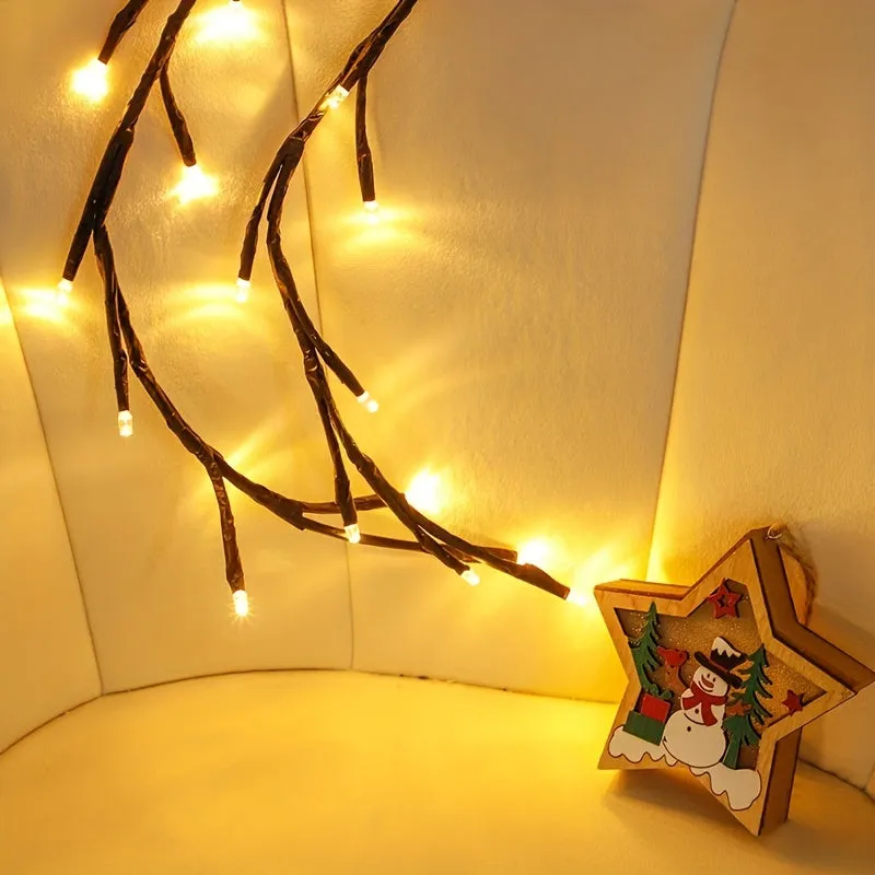 1 Pack, Branch String Lights, Tree Branch String Lights USB Powered Lighted Globe Lights Rattan Fairy Lights For Bedroom Window Wall Decor (144LEDs Willow Vine Lights)