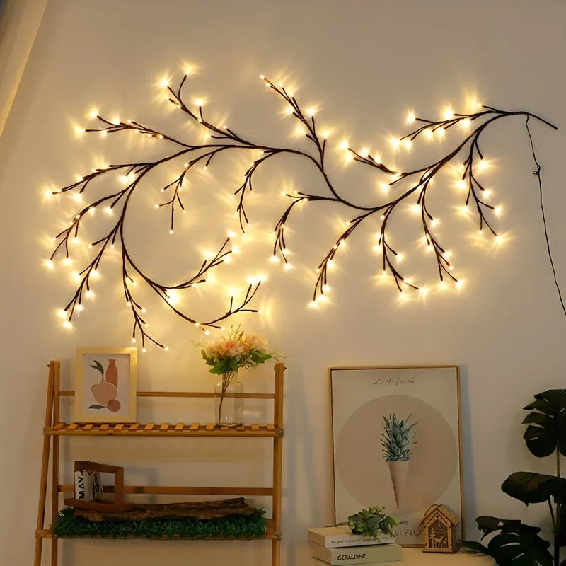 1 Pack, Branch String Lights, Tree Branch String Lights USB Powered Lighted Globe Lights Rattan Fairy Lights For Bedroom Window Wall Decor (144LEDs Willow Vine Lights)
