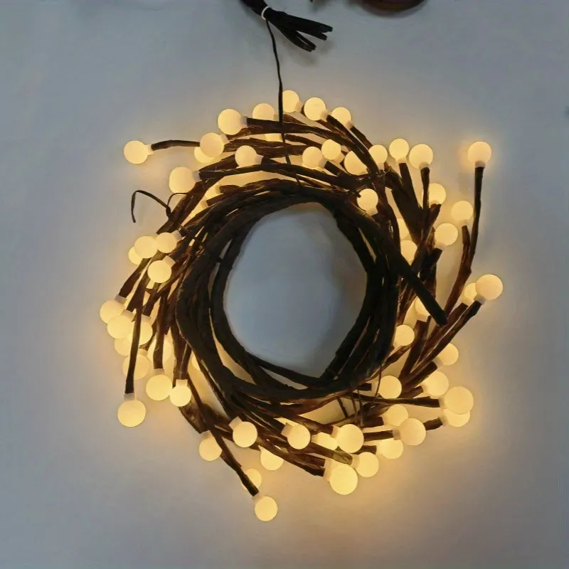 1 Pack, Branch String Lights, Tree Branch String Lights USB Powered Lighted Globe Lights Rattan Fairy Lights For Bedroom Window Wall Decor (144LEDs Willow Vine Lights)