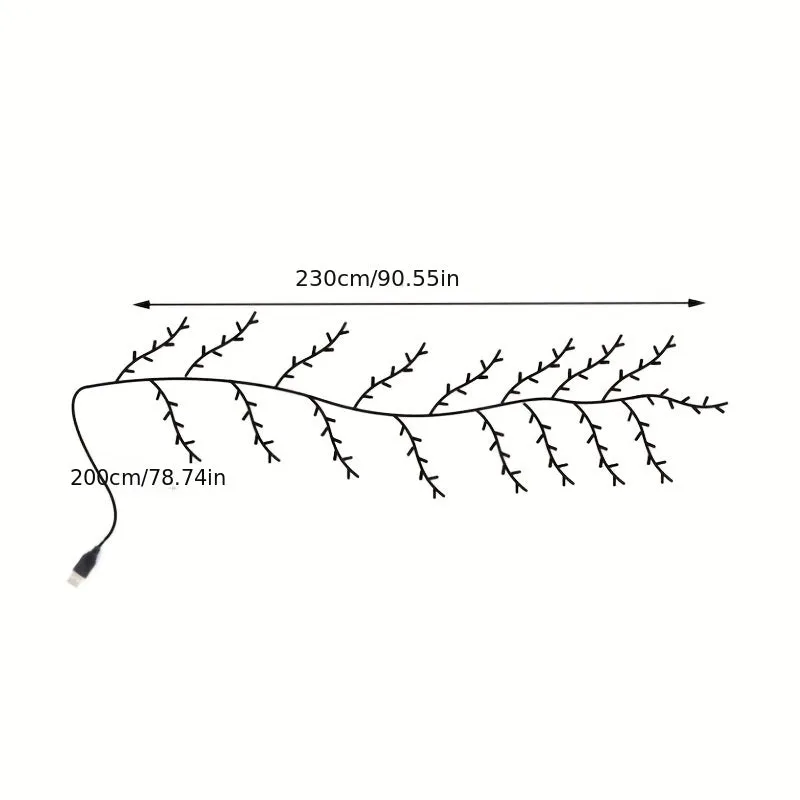 1 Pack, Branch String Lights, Tree Branch String Lights USB Powered Lighted Globe Lights Rattan Fairy Lights For Bedroom Window Wall Decor (144LEDs Willow Vine Lights)