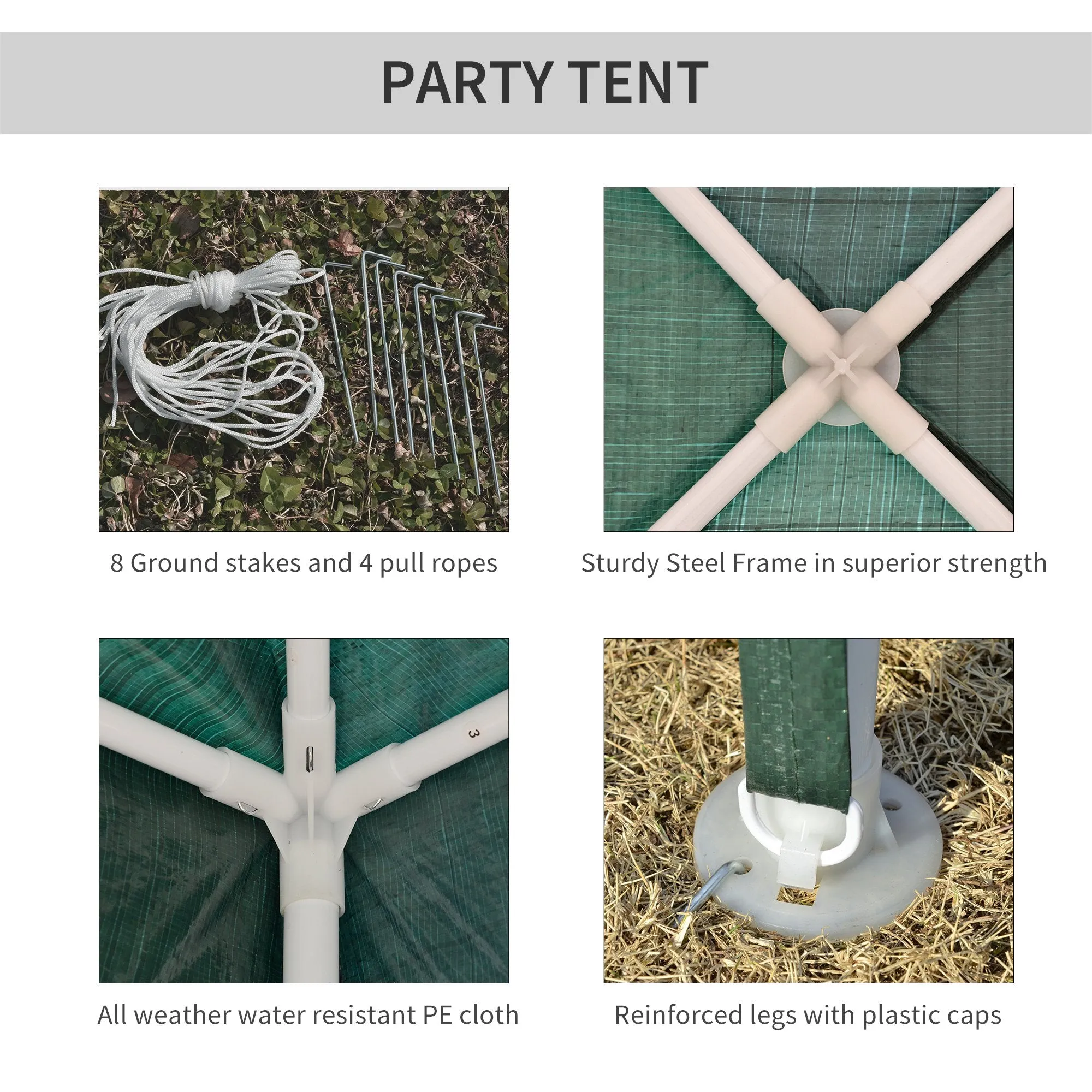 10x10 ft Party Gazebo Canopy Tent - Green