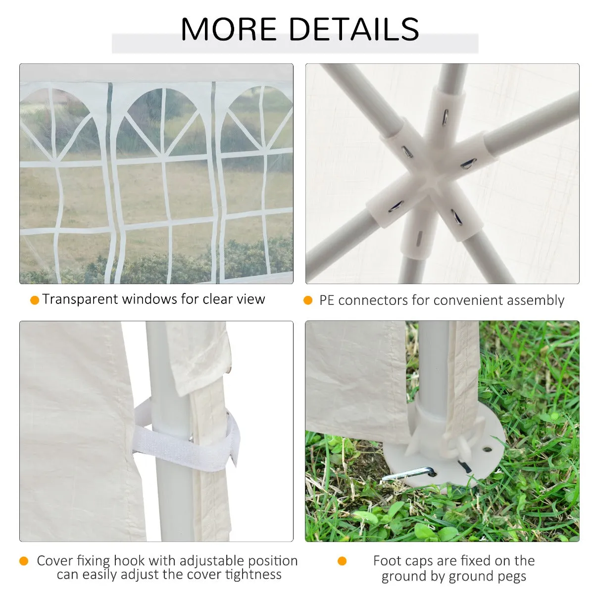 10x30 ft Party Tent Gazebo Canopy with 5 Removable Walls - White