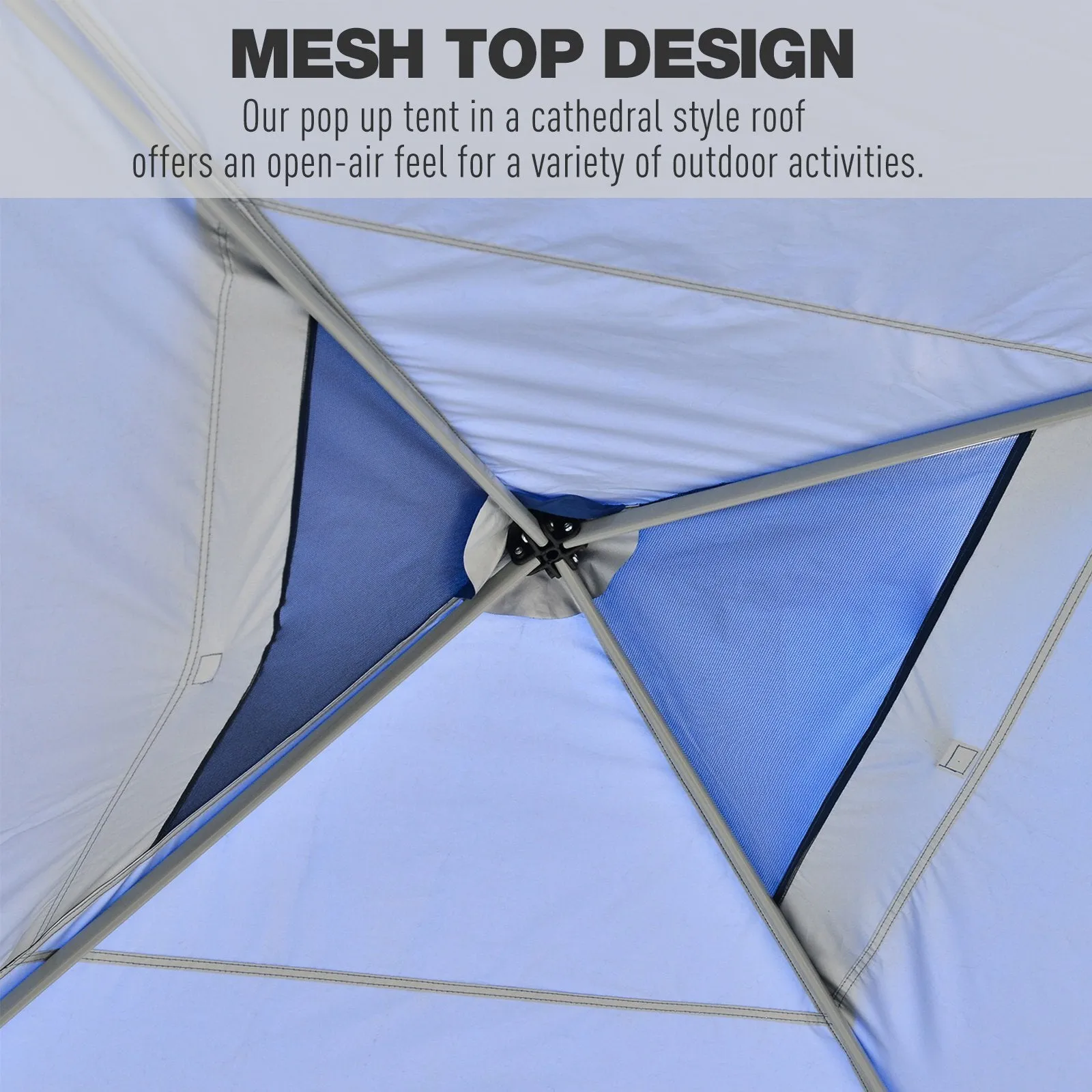 11x11 ft Outdoor Pop Up Party Tent with Carrying Bag - Blue