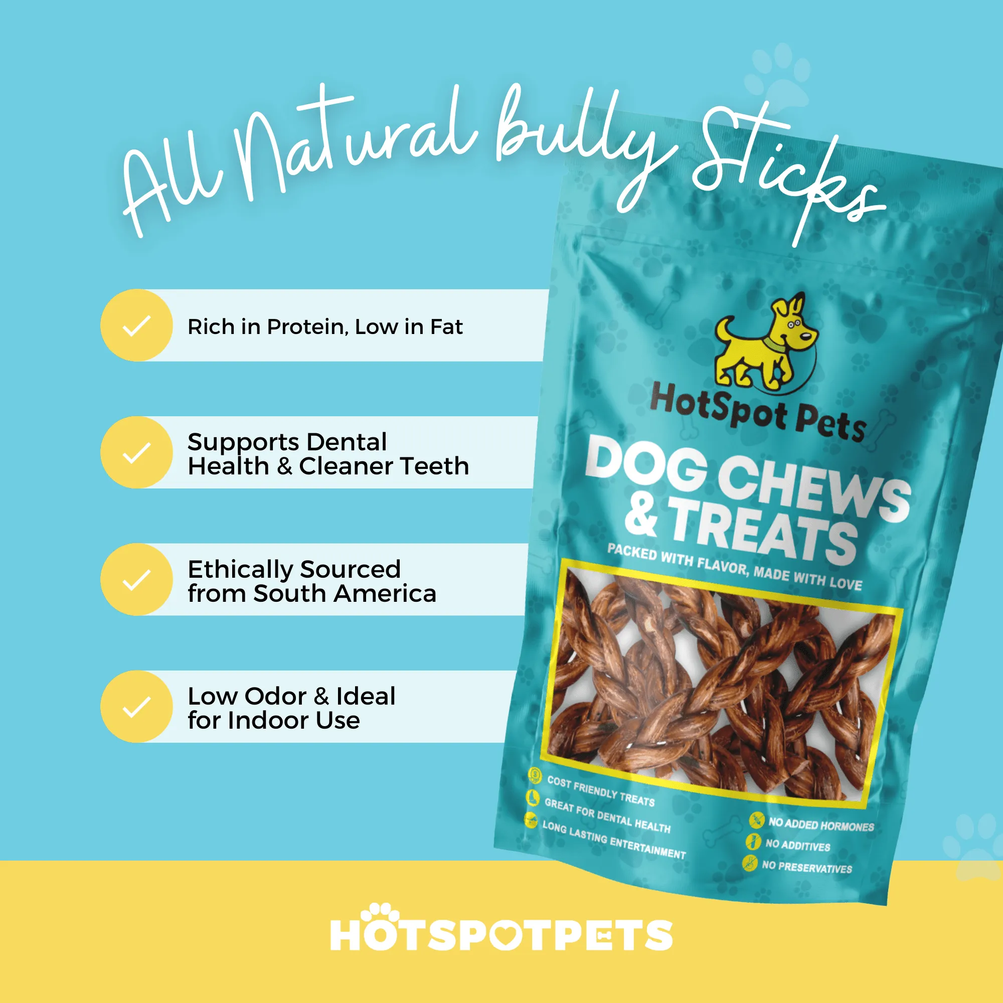 12" Braided Bully Sticks for Large & Extra Large Dogs