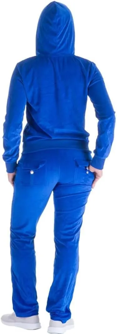 2 Piece Outfits Velour Tracksuit Womens Sweatpants and Sweatshirt Sweatsuits Set Velvet Fall Hoodies and Pants