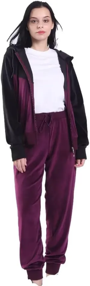 2 Piece Outfits Velour Tracksuit Womens Sweatpants and Sweatshirt Sweatsuits Set Velvet Fall Hoodies and Pants