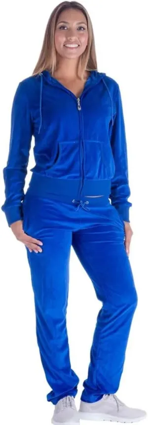2 Piece Outfits Velour Tracksuit Womens Sweatpants and Sweatshirt Sweatsuits Set Velvet Fall Hoodies and Pants