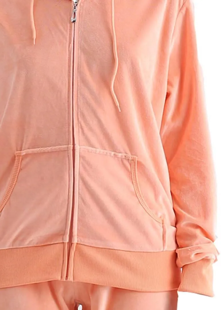 2 Piece Outfits Velour Tracksuit Womens Sweatpants and Sweatshirt Sweatsuits Set Velvet Fall Hoodies and Pants