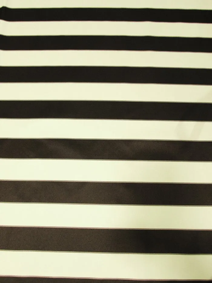 2 Tone Stripe Deck Canvas Outdoor Waterproof Fabric / Brown/Mocha / Sold By The Yard Closeout!!!