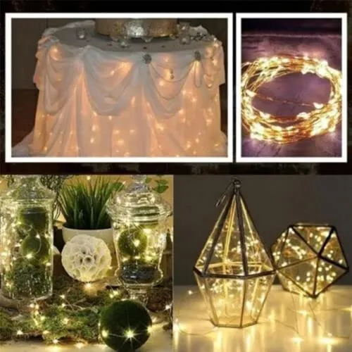 20 Battery Operated LED String Lights on Copper Wire Christmas Tree Lights (Blue)
