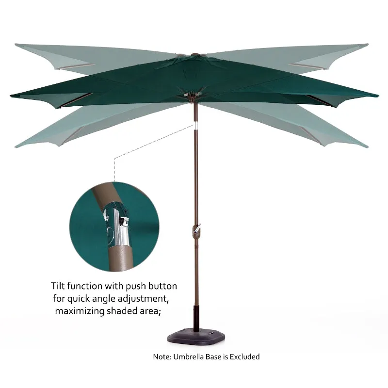 6.5x10ft Adjustable Garden Umbrella - Green
