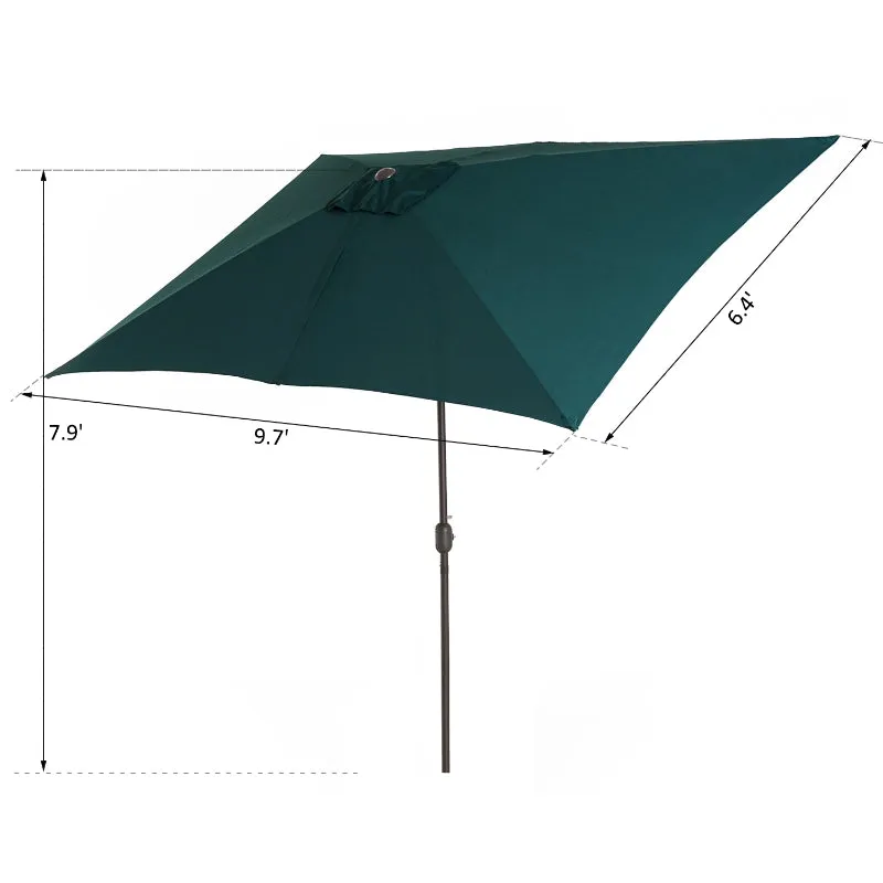 6.5x10ft Adjustable Garden Umbrella - Green