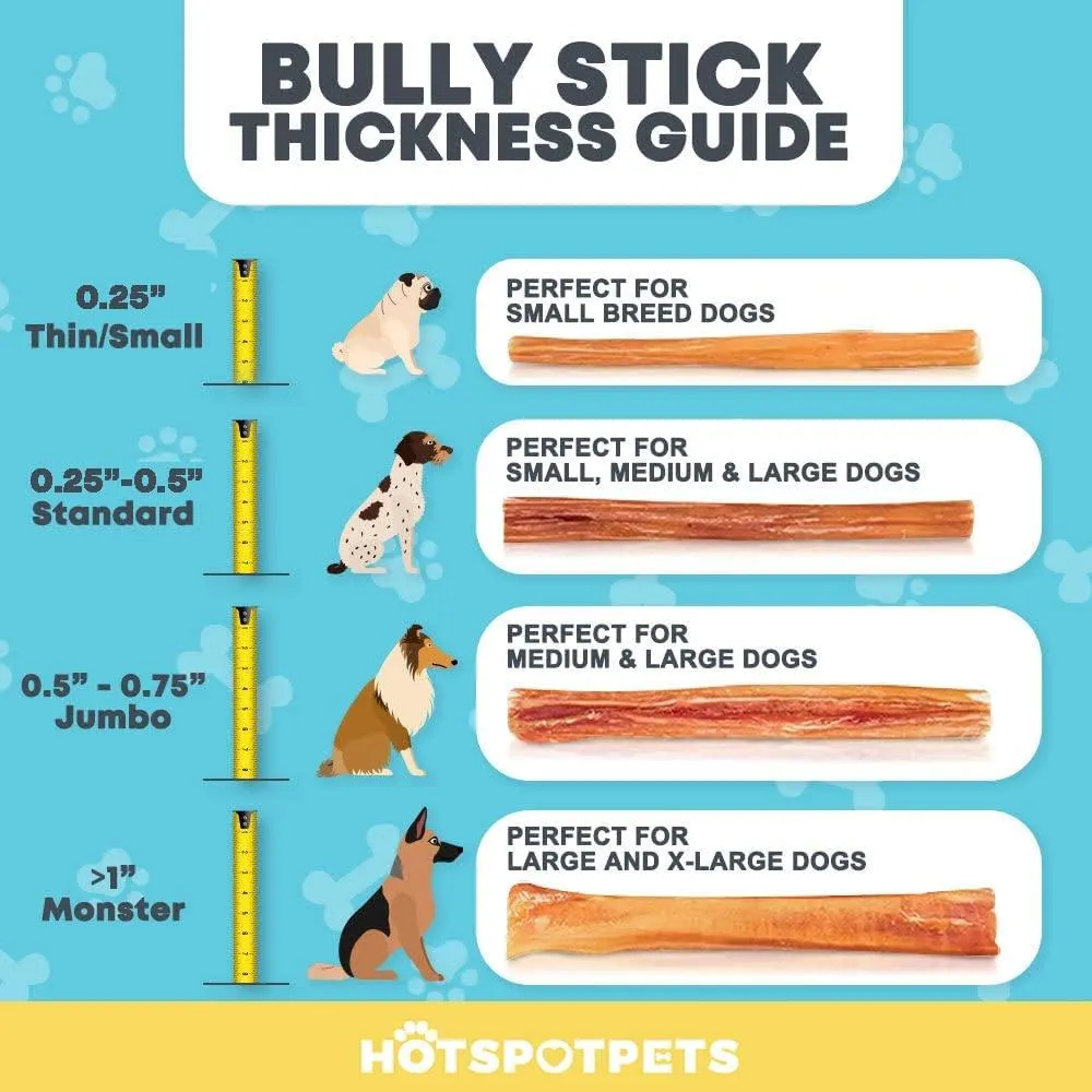 6" Standard Bully Sticks for Small & Medium Dogs