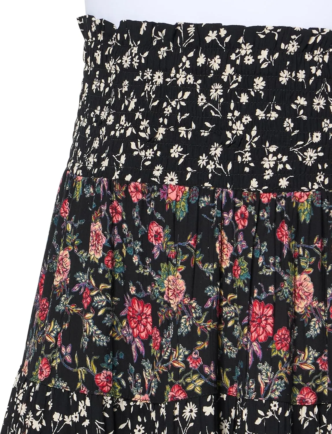 Angie Women's Smocked Waist Fill Sweep Maxi Skirt