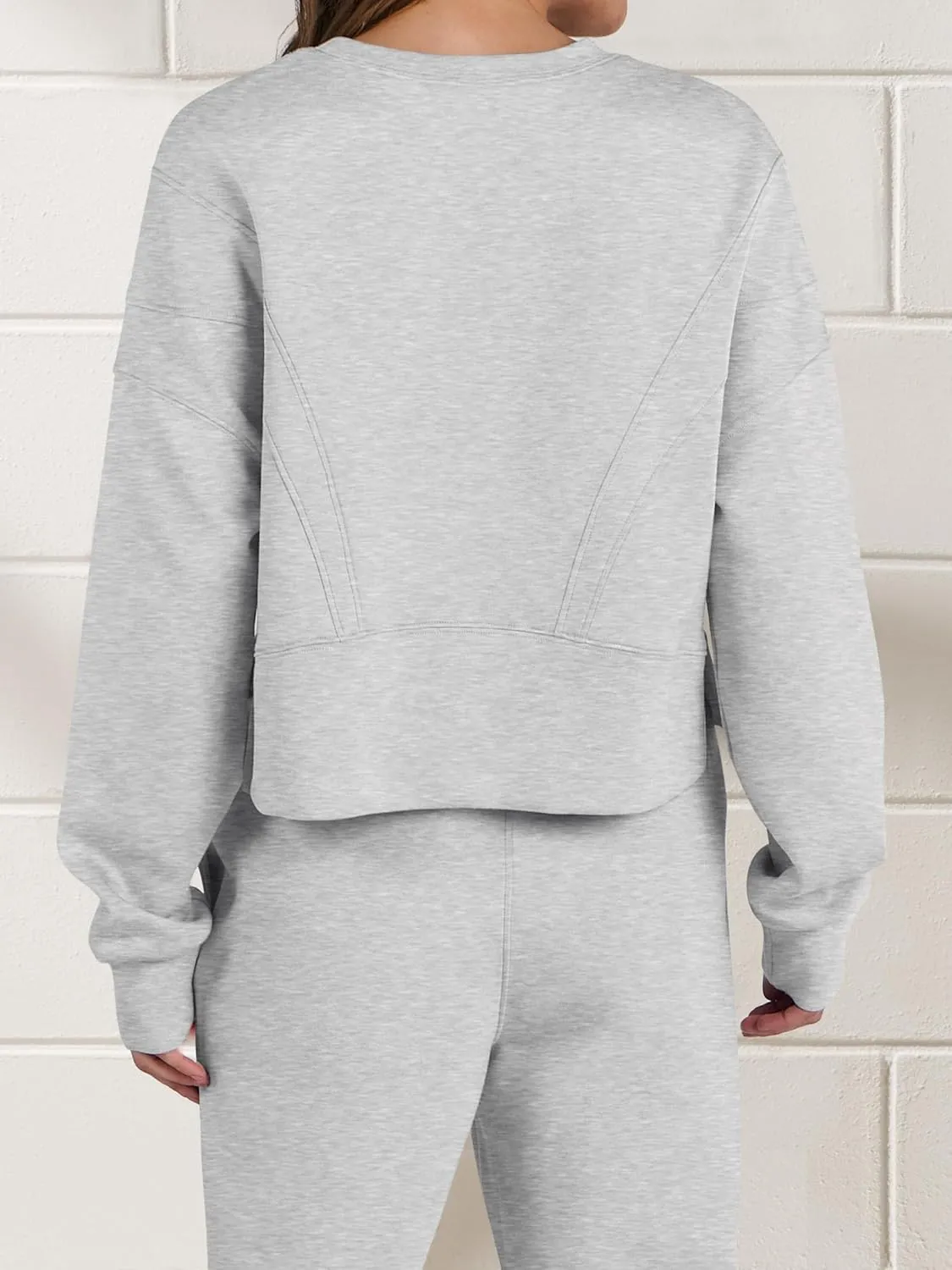 ANRABESS Womens 2 Piece Outfits Lounge Sets Cropped Sweatshirt & Joggers Fashion Sweatsuit Sweat Set 2025 Spring Travel