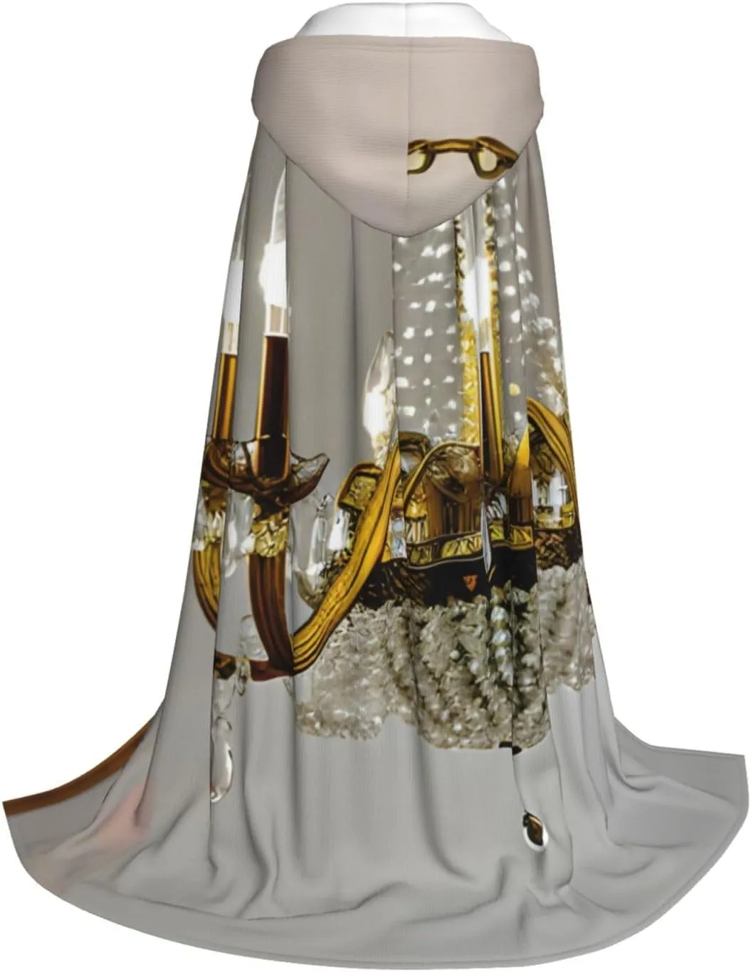 Ball Room Chandelier Print Cloak with Hood Hooded Cloak Dress-Up Robes Cloaks Perfect for Halloween Cosplay Costumes
