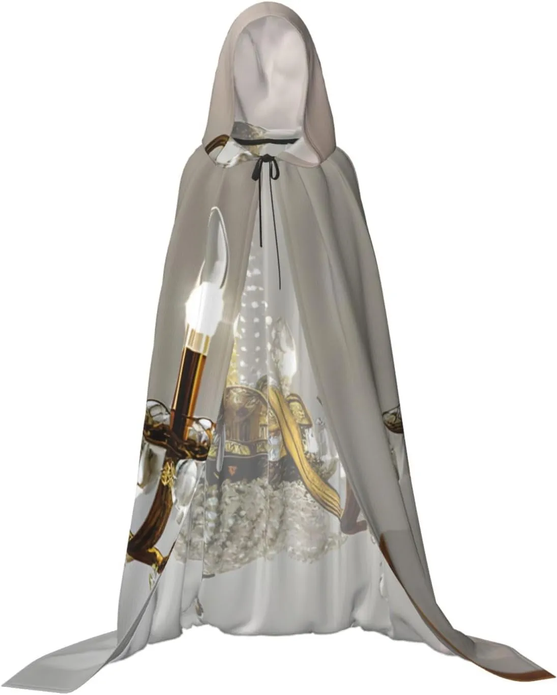 Ball Room Chandelier Print Cloak with Hood Hooded Cloak Dress-Up Robes Cloaks Perfect for Halloween Cosplay Costumes
