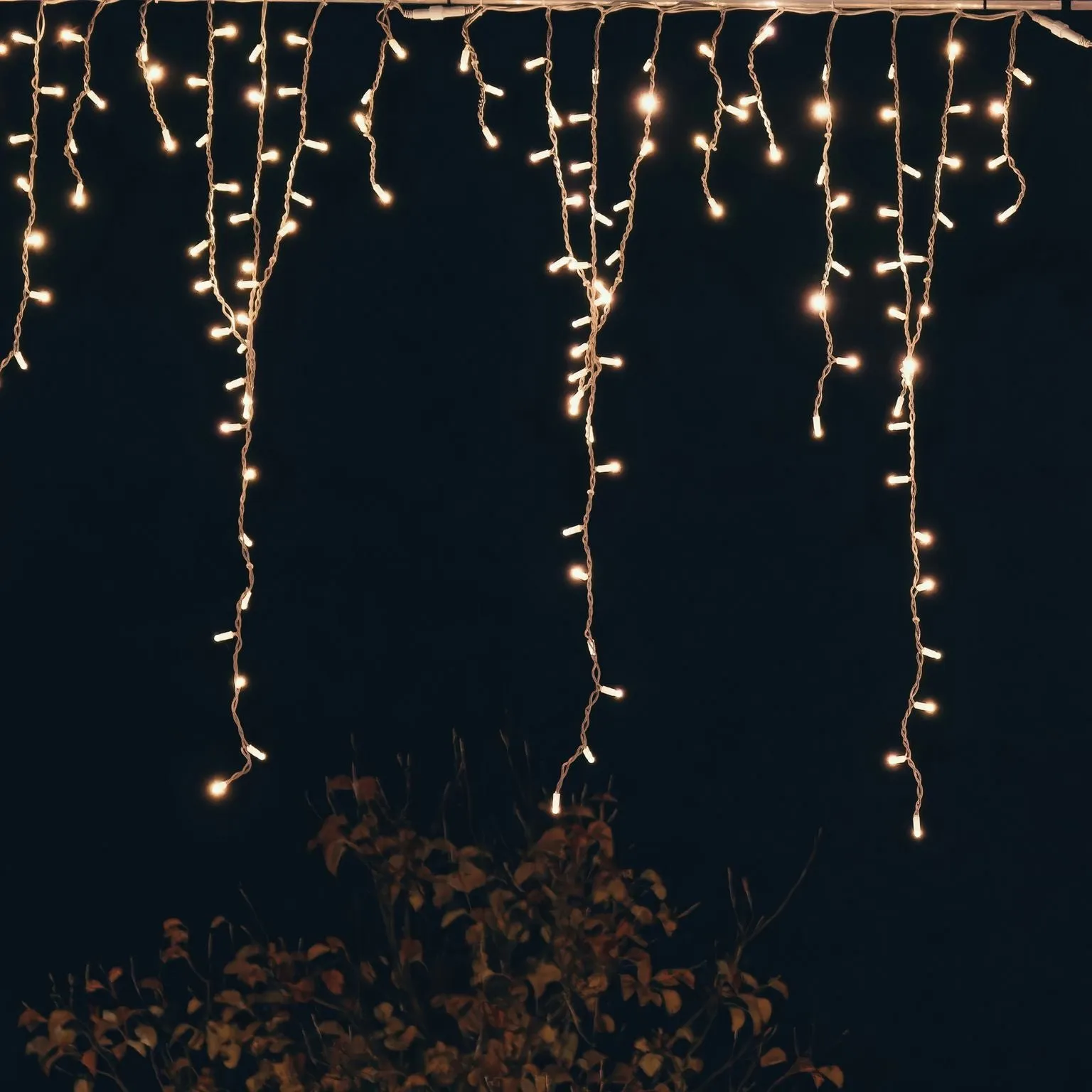 Battery Operated 8 Function LED Icicle Lights (180 Lights) - Warm White Lights