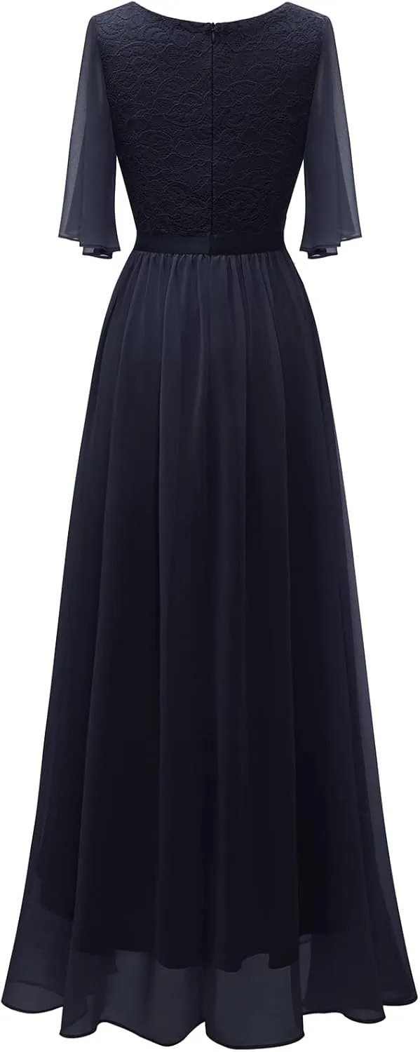 Bbonlinedress Womens Lace Bridesmaid Formal Evening Gowns Prom Chiffon Wedding Guest Dress