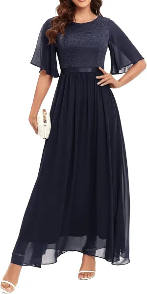 Bbonlinedress Womens Lace Bridesmaid Formal Evening Gowns Prom Chiffon Wedding Guest Dress