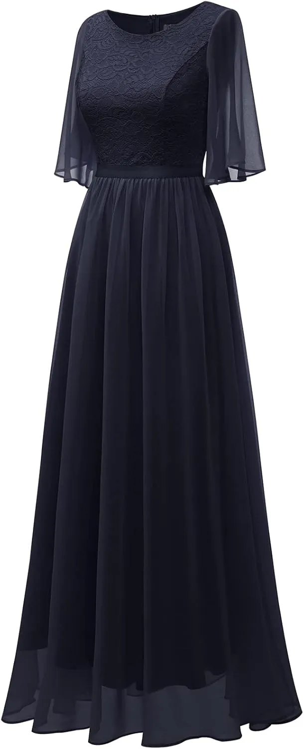Bbonlinedress Womens Lace Bridesmaid Formal Evening Gowns Prom Chiffon Wedding Guest Dress