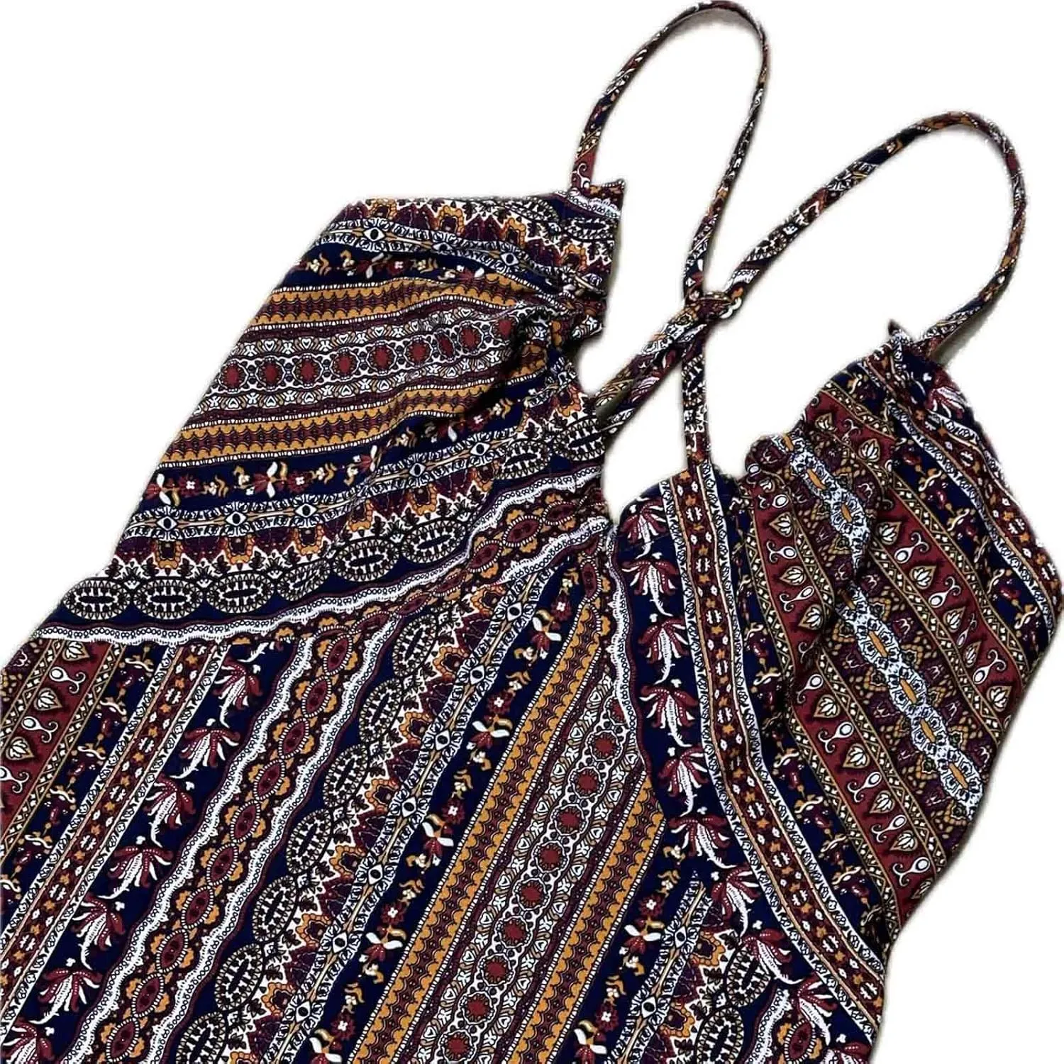 Beach Dresses for Women Colorful Striped Strap V Neck Summer Dress Casual Boho Split Vacation Long Flowy Sundress