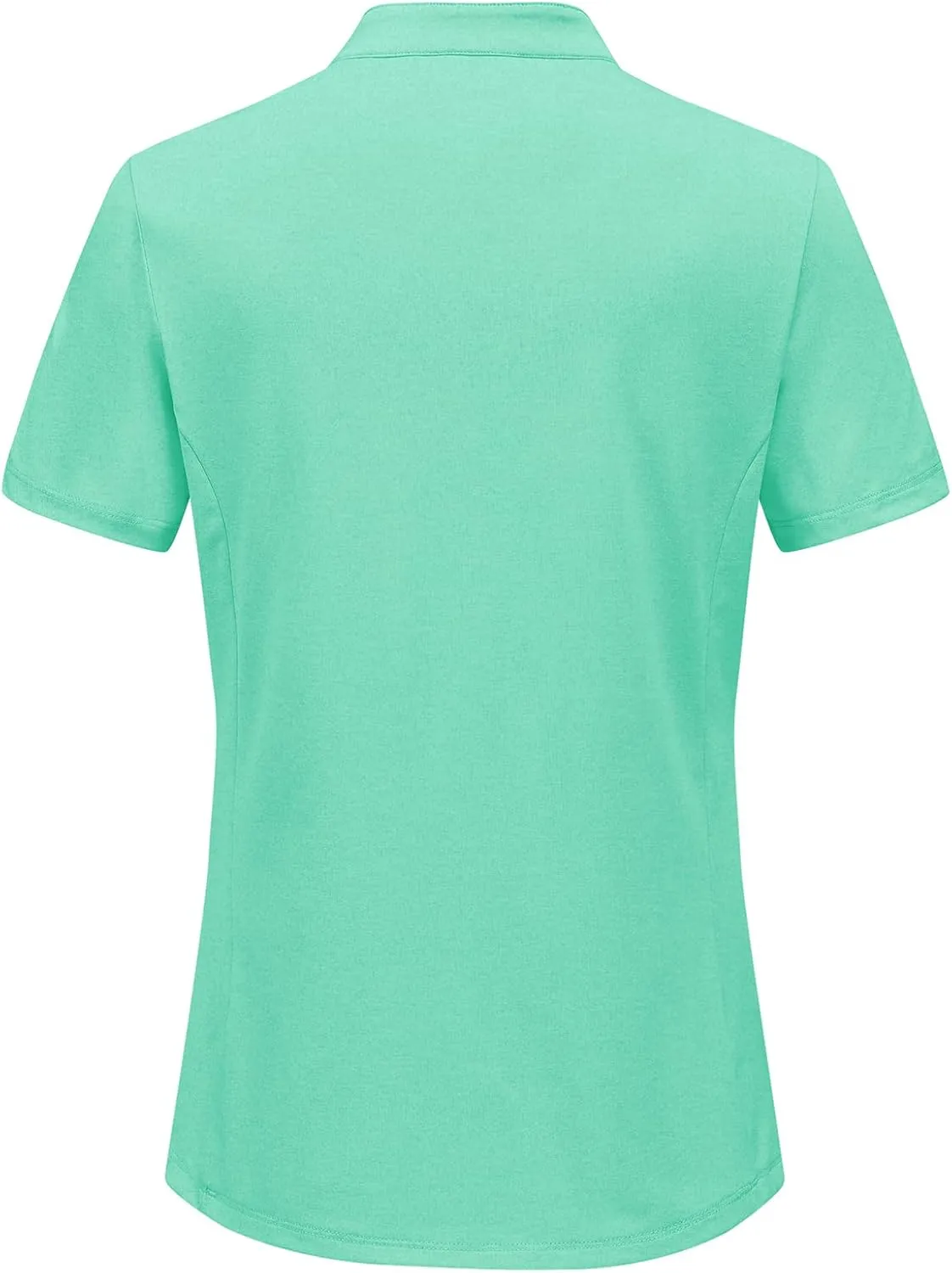 BGOWATU Women's Golf Polo Shirts Short Sleeve Collarless Y-Neck Tennis Tops Quick Dry UPF 50  Workout Shirt Lightweight