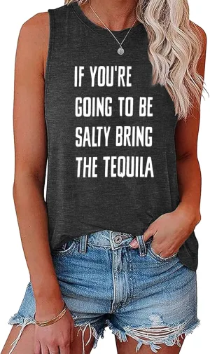 BLACKMYTH Women Funny IF You're Going Tank Top Sleeveless Graphic Workout Tunic