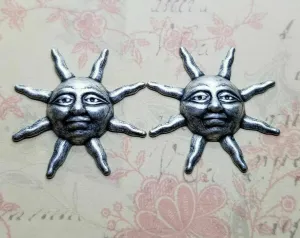 Brass Sunshine Stampings x 2 - 52309A.