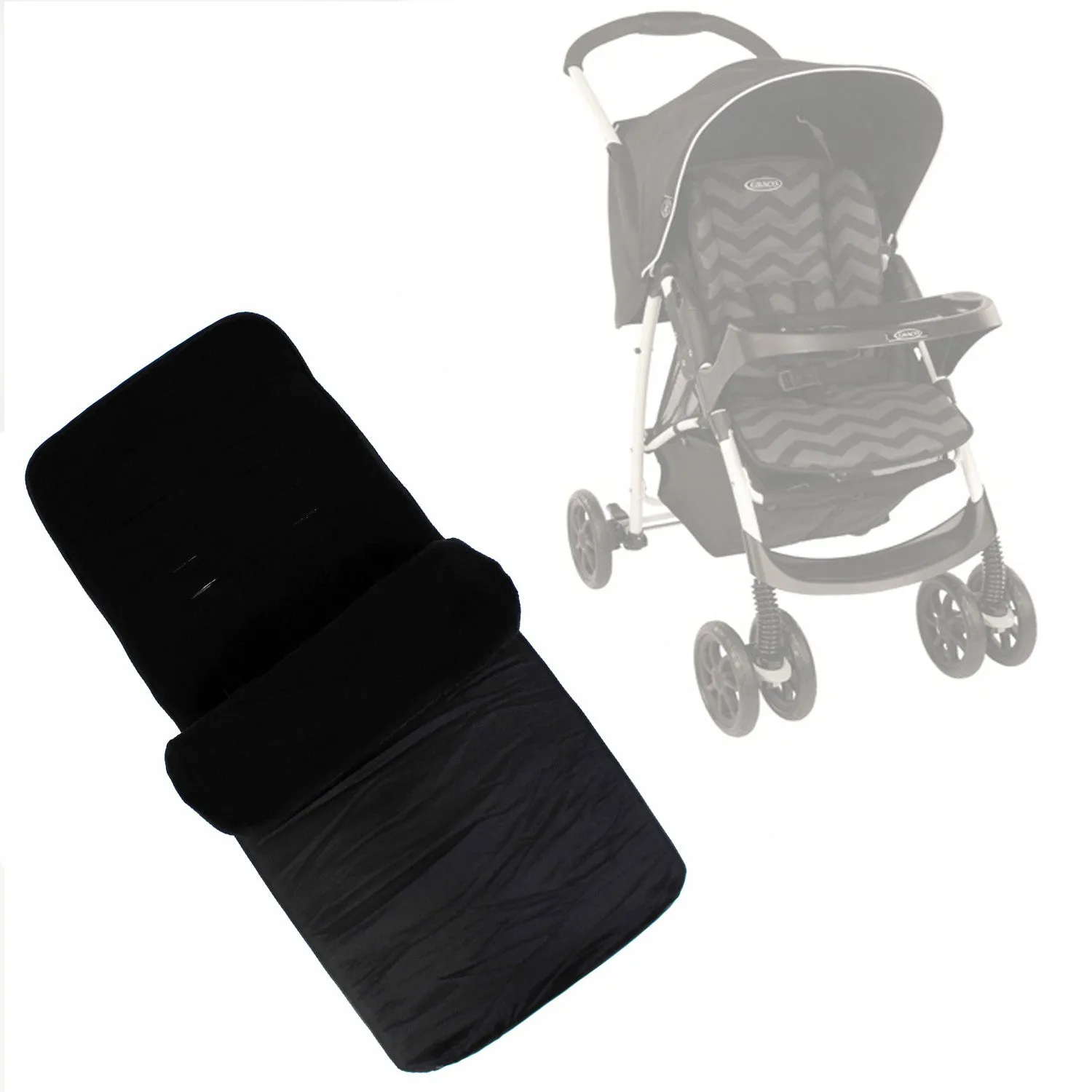 Buddy Jet Foot Muff Black Suitable For Graco Mirage Plus Travel System (Black ZigZag)