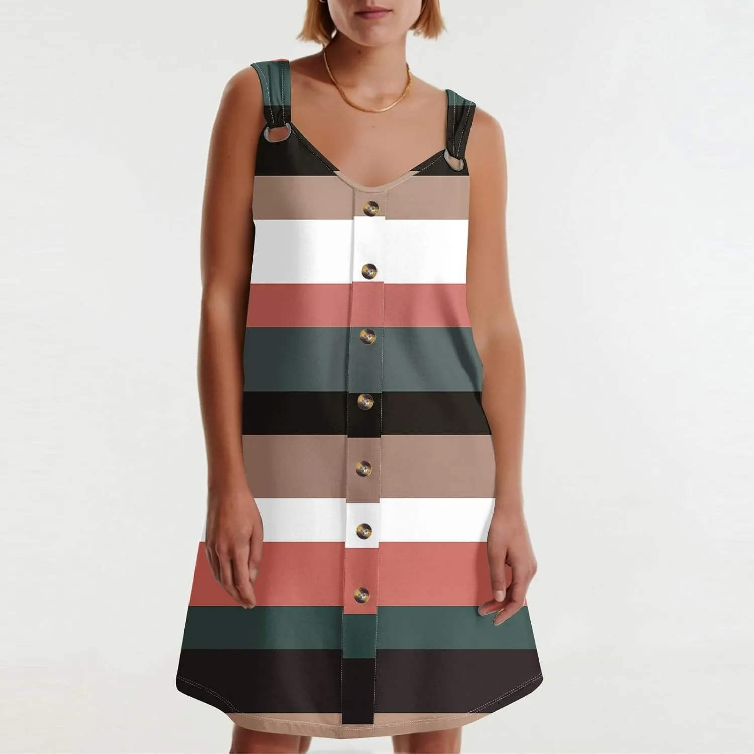 Button Down Sundress for Women 2025 Summer Sleeveless Floral Print Dresses Casual A Line Pleated Dress with Pocket