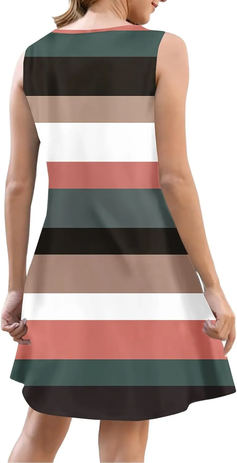 Button Down Sundress for Women 2025 Summer Sleeveless Floral Print Dresses Casual A Line Pleated Dress with Pocket