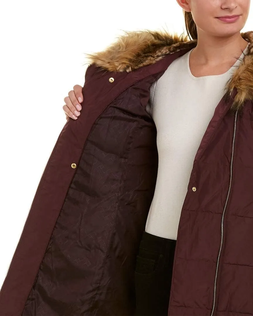 Cole Haan Women's Taffeta Quilted Down Coat with Hood