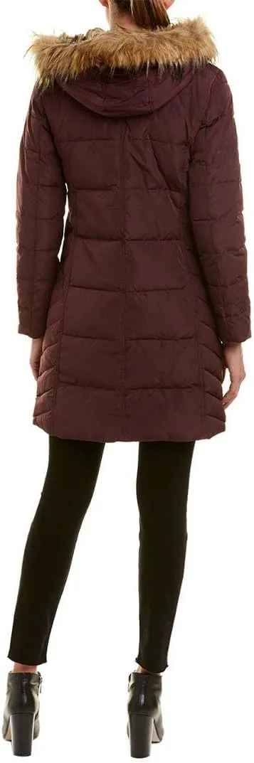 Cole Haan Women's Taffeta Quilted Down Coat with Hood
