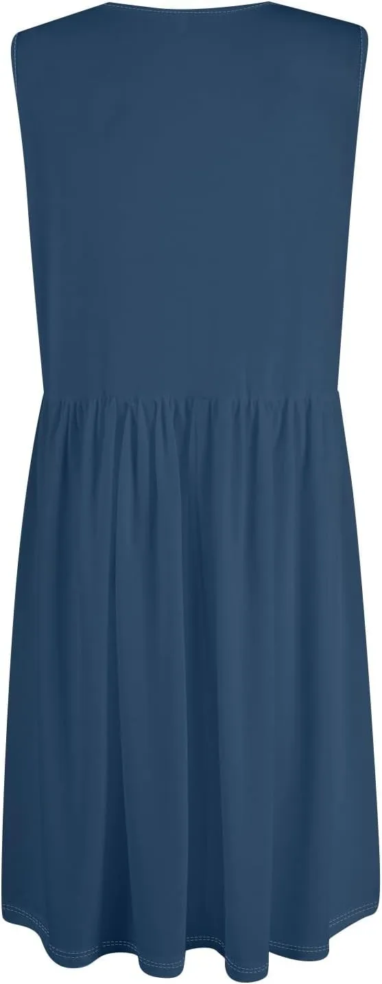 COTECRAM Summer Dresses for Women 2025 Beach Vacation Casual Sleeveless Tank Sundresses Boho Hawaiian Dress with Pockets
