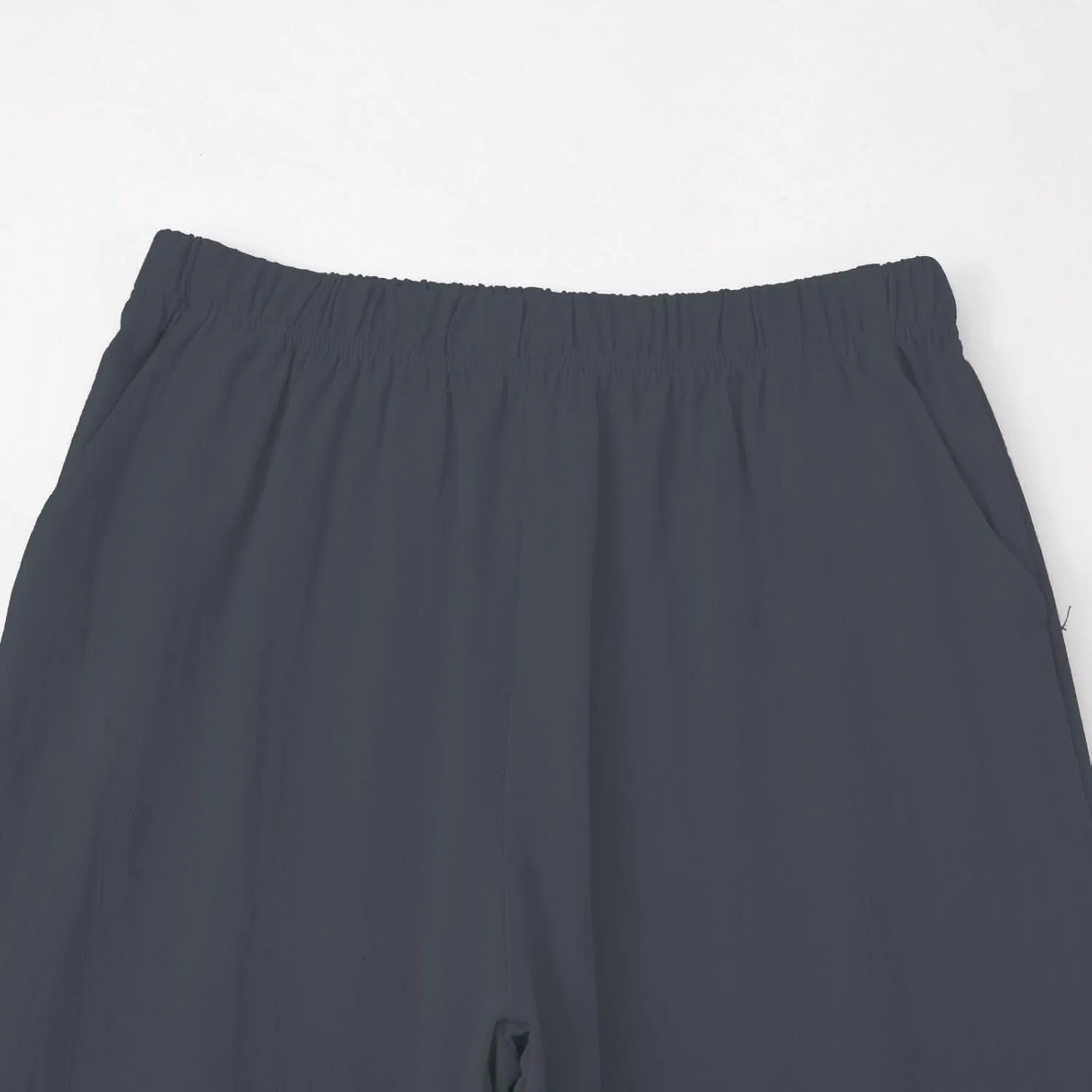 Cotton Linen Pants for Women Plus Size Cropped Wide Leg Summer Casual Loose Fit Trousers Beach Lounge Work