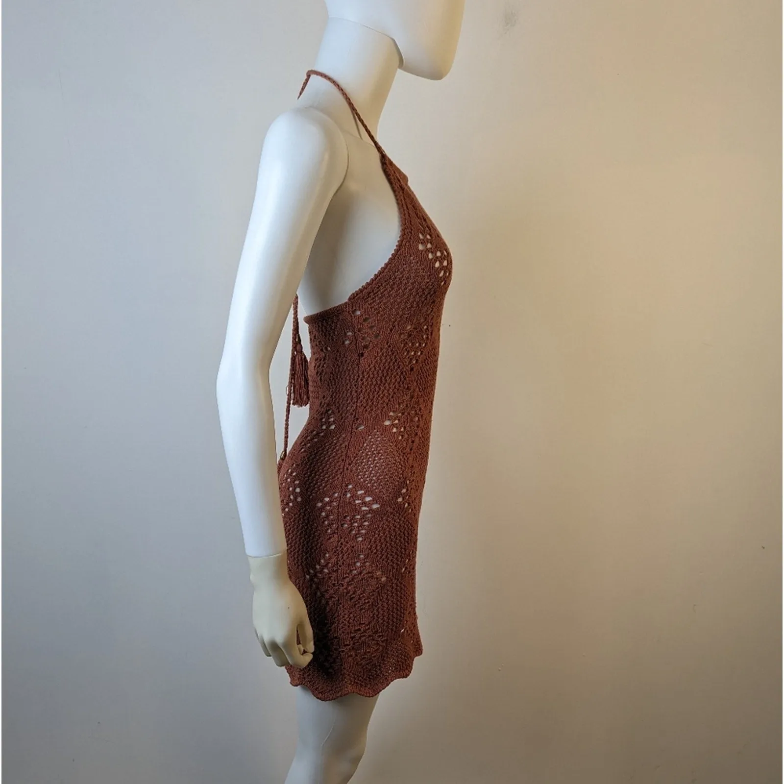 Crochet Halter Neck Beach Dress / Small