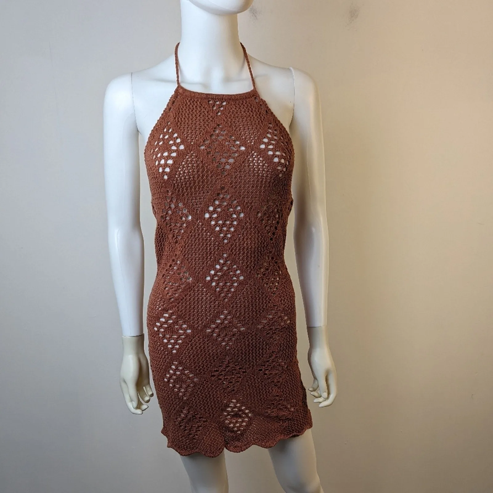 Crochet Halter Neck Beach Dress / Small