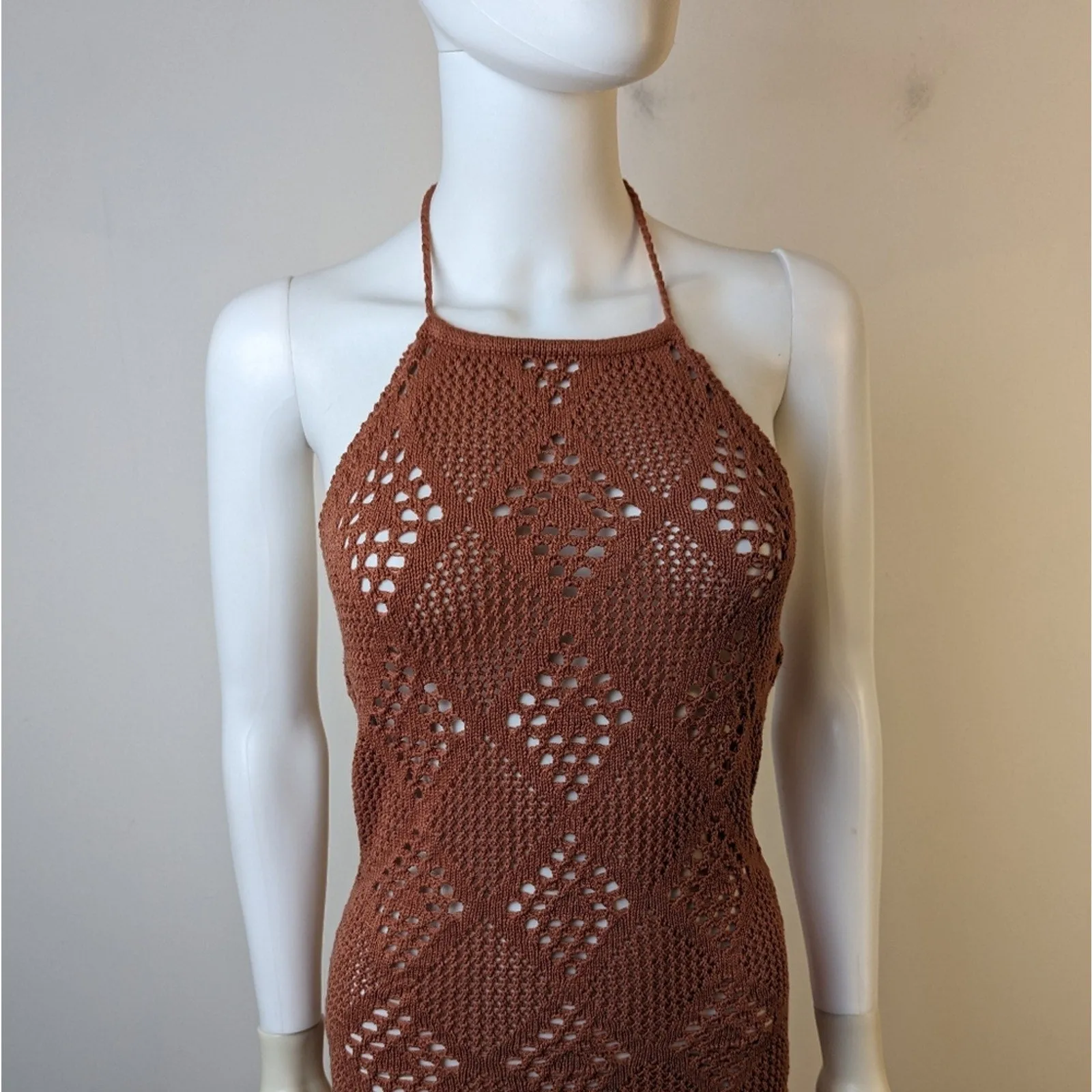 Crochet Halter Neck Beach Dress / Small