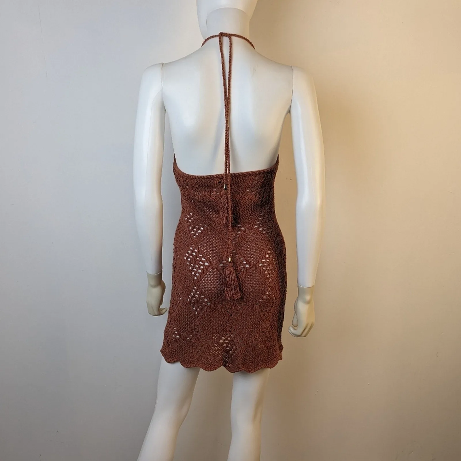 Crochet Halter Neck Beach Dress / Small