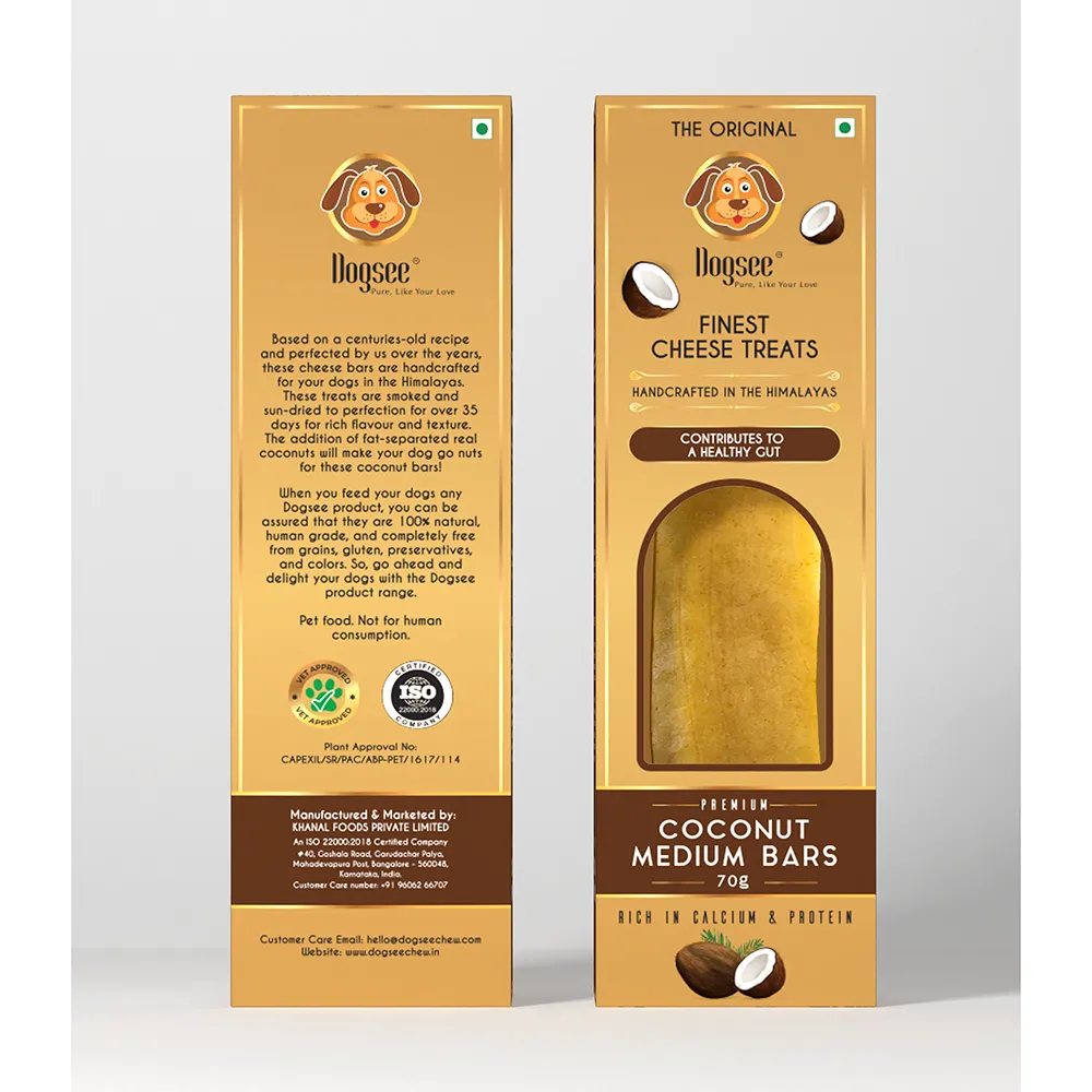 Dogsee Dog Cheese Treats Coconut Medium Bars 70g