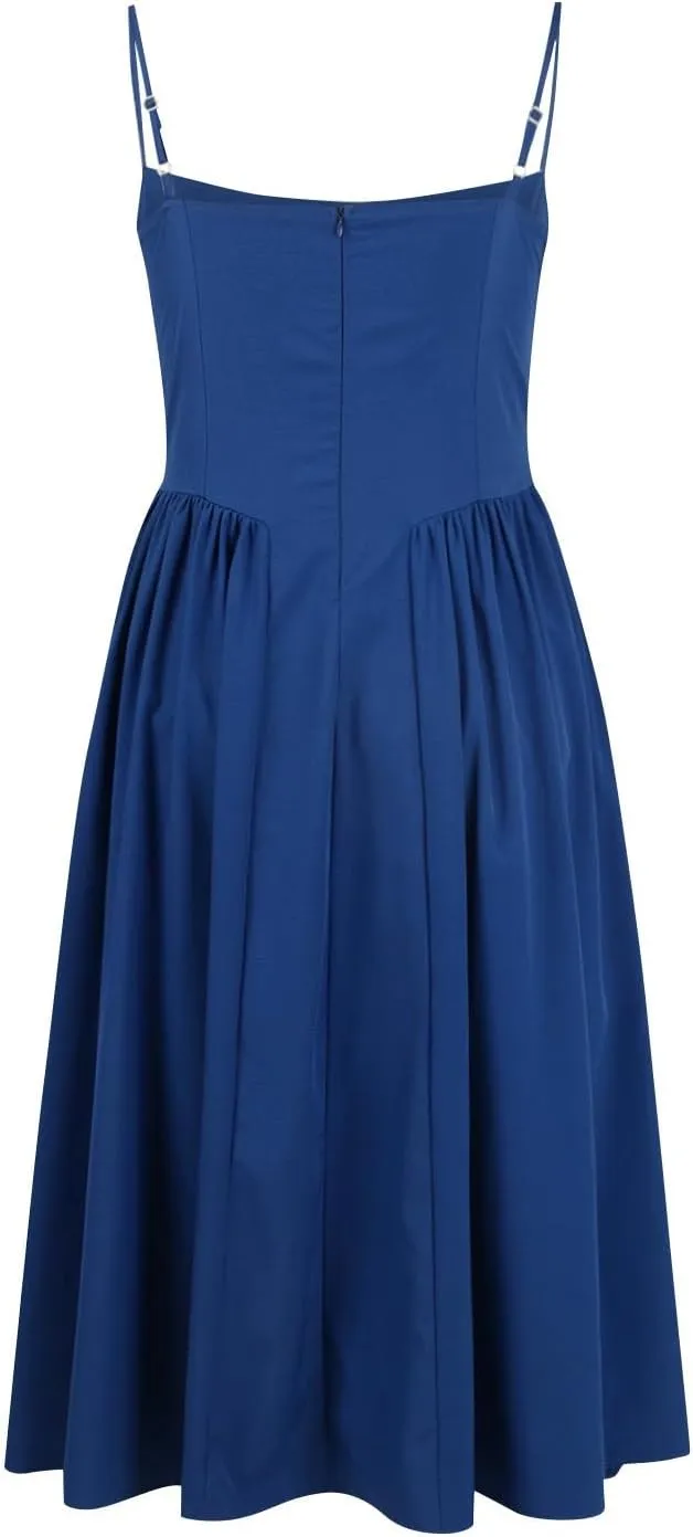 Dresses for Women Elegant Spaghetti Strap Midi Dress Pleated Low Cut Bustier Off Shoulder Dresses