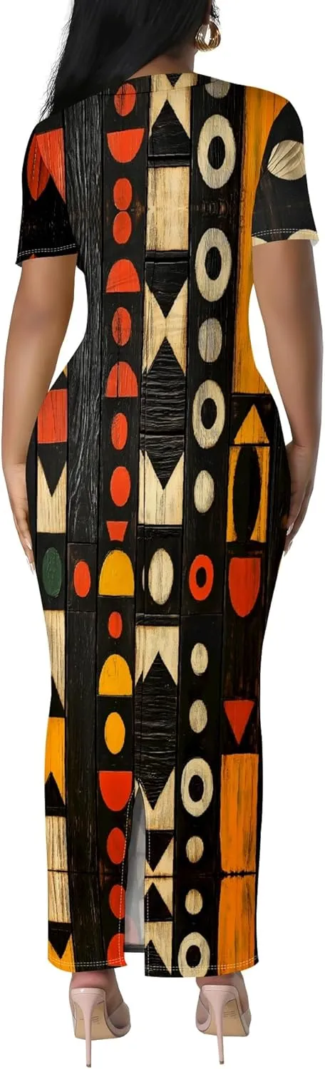 Elegant Women Summer Fashion Casual Dress Sexy Loose Short Sleeve Round Neck Sundress Club Midi Dresses