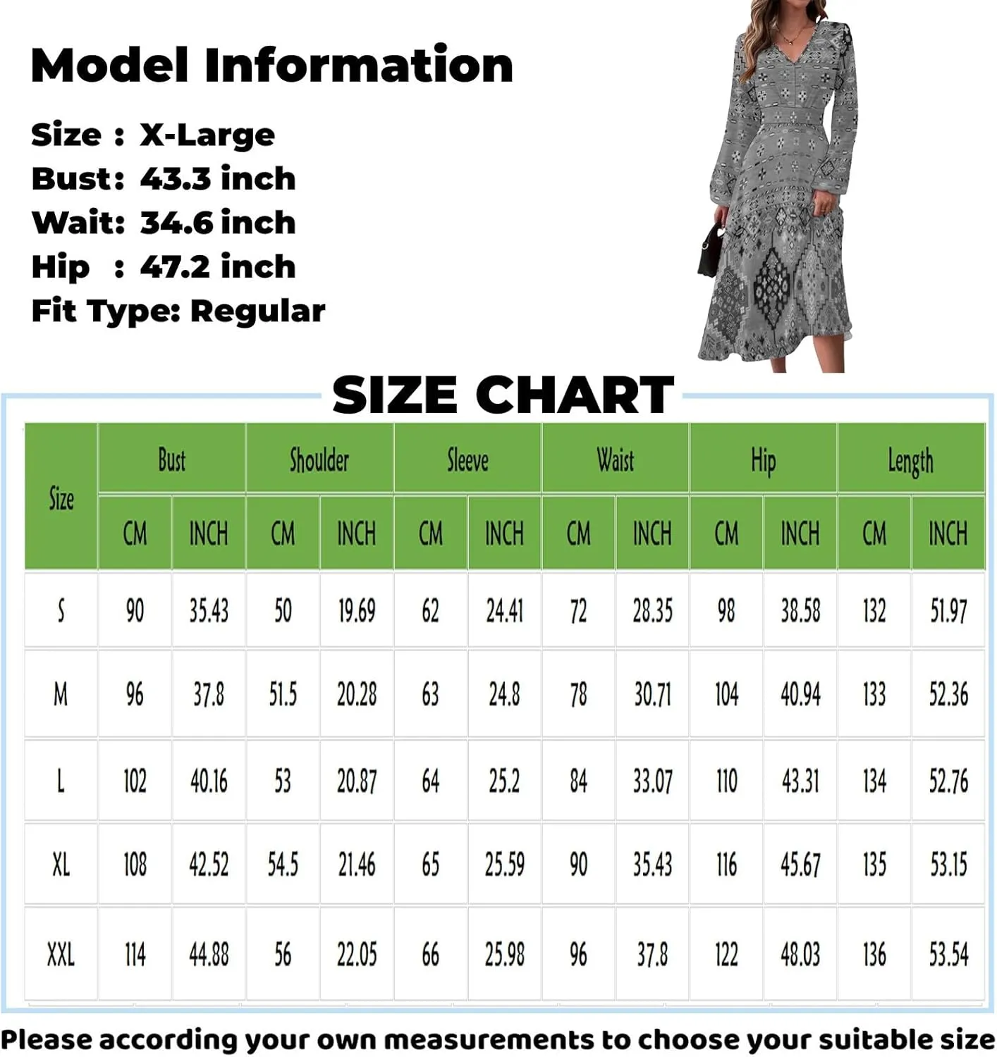 Formal Dress Women's Autumn and Winter Casual Fashion V-Neck Long Sleeve Gradient Print Long Dress