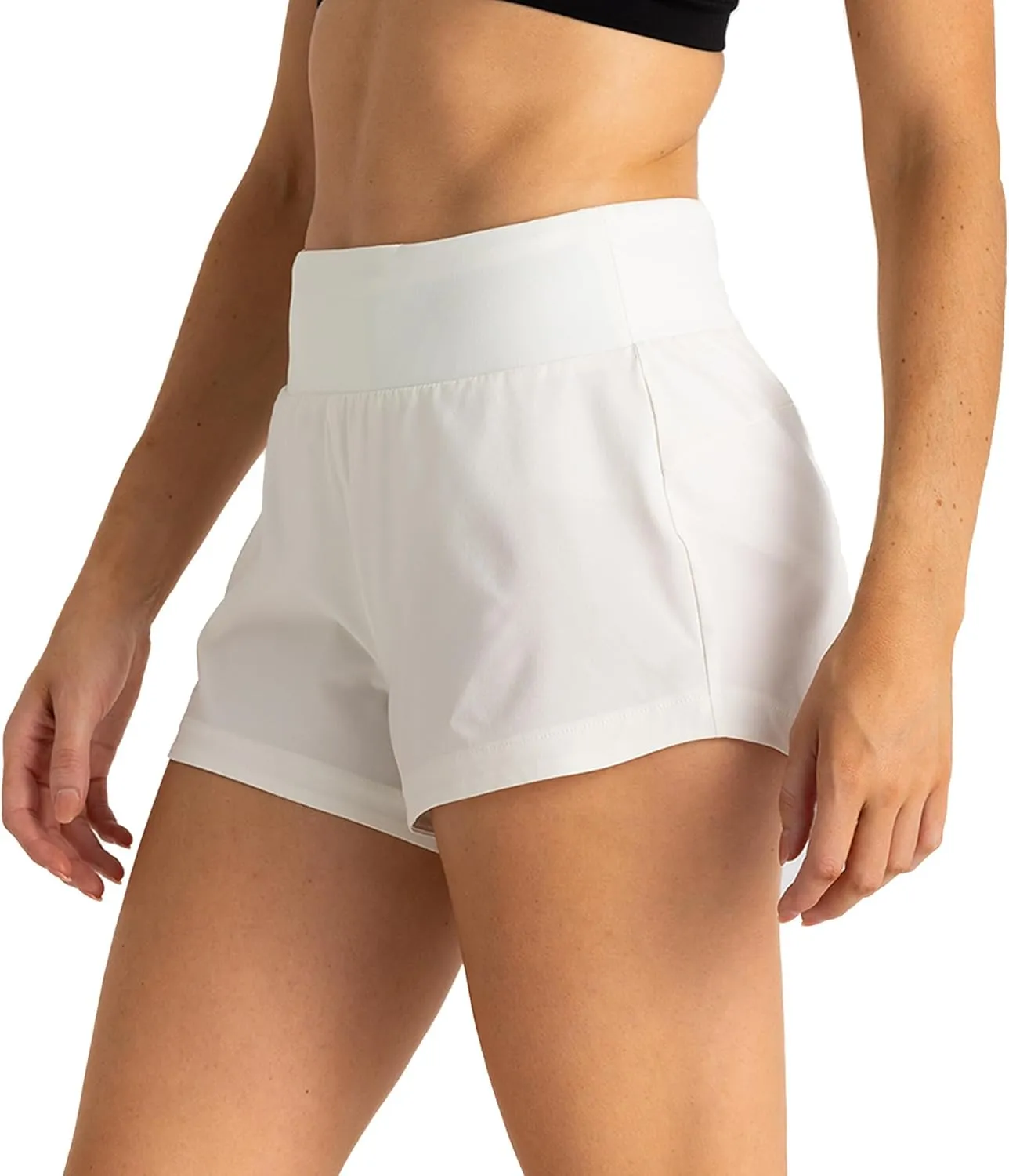 Free Fly Women's Lined Active Breeze Short - Odor Control, Sun Protection UPF 50  Womens Exercise Shorts - 3" Inseam