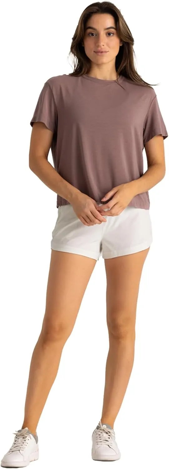 Free Fly Women's Lined Active Breeze Short - Odor Control, Sun Protection UPF 50  Womens Exercise Shorts - 3" Inseam
