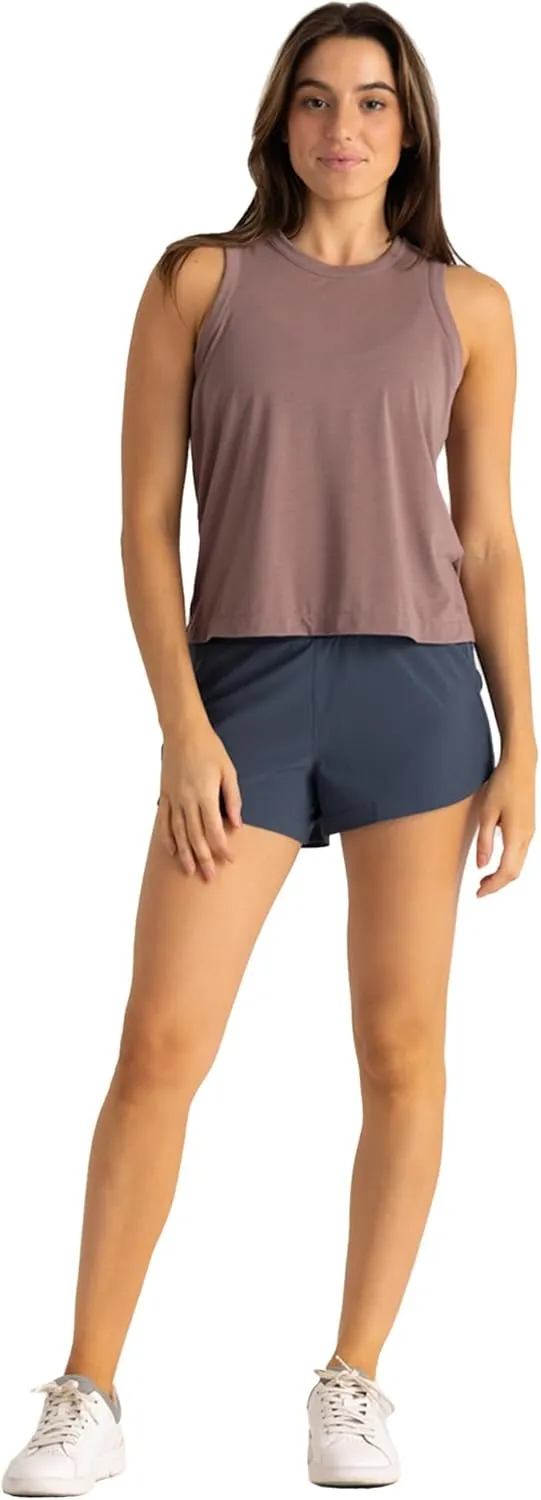 Free Fly Women's Lined Active Breeze Short - Odor Control, Sun Protection UPF 50  Womens Exercise Shorts - 3" Inseam