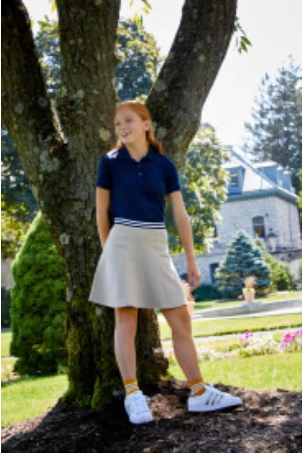 French Toast Girls' Stretch Contrast Waistband Scooter