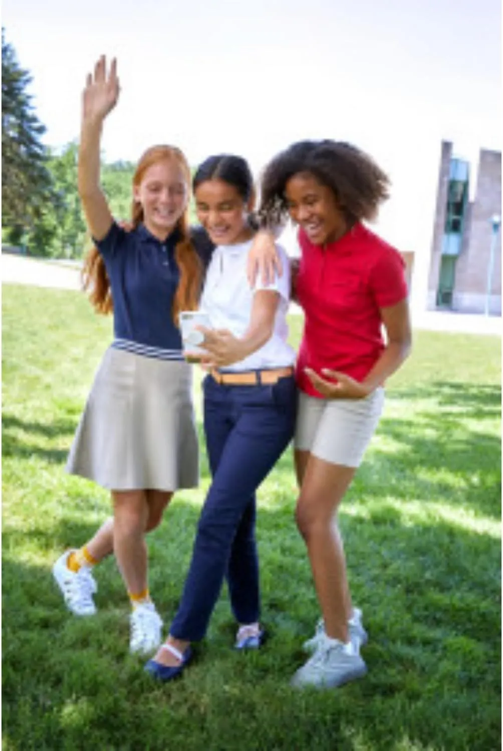 French Toast Girls' Stretch Contrast Waistband Scooter