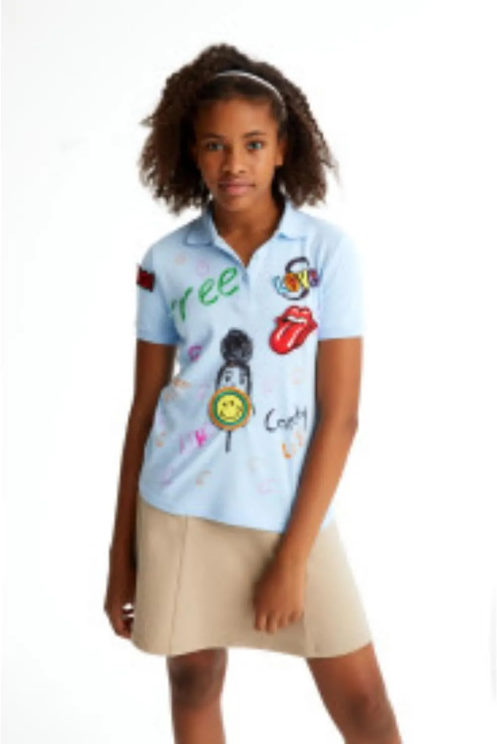 French Toast Girls' Stretch Contrast Waistband Scooter